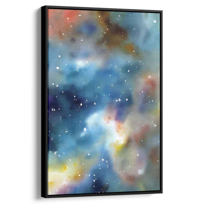 Galactic Dreamscape: Watercolor Nebula Canvas Art Print