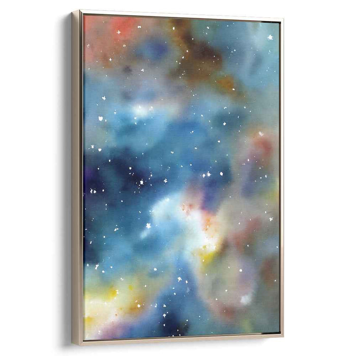 Galactic Dreamscape: Watercolor Nebula Canvas Art Print