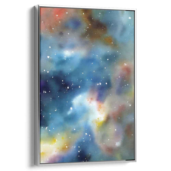 Galactic Dreamscape: Watercolor Nebula Canvas Art Print