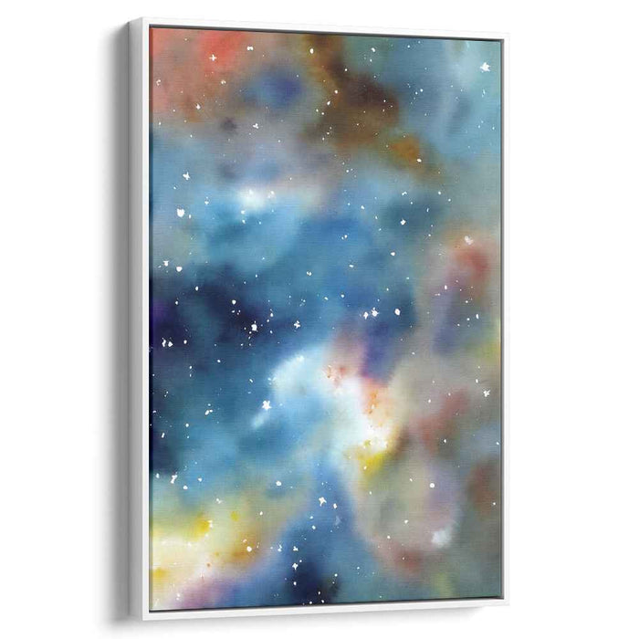 Galactic Dreamscape: Watercolor Nebula Canvas Art Print