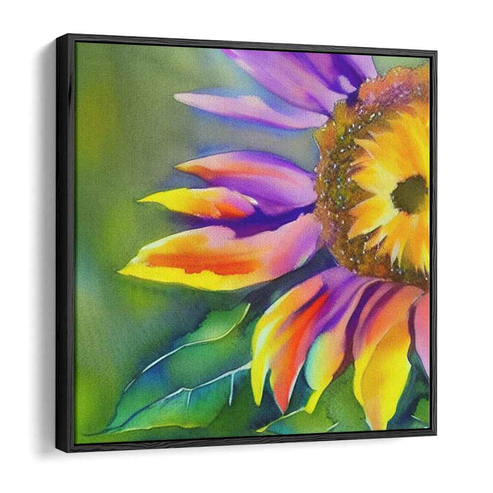 Solar Abstraction: Abstract Sunflower Canvas Art Print