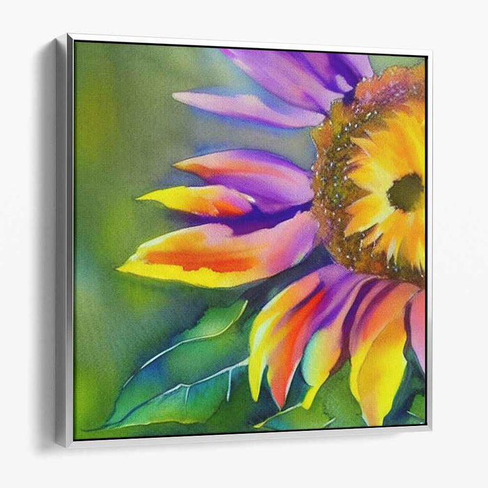 Solar Abstraction: Abstract Sunflower Canvas Art Print
