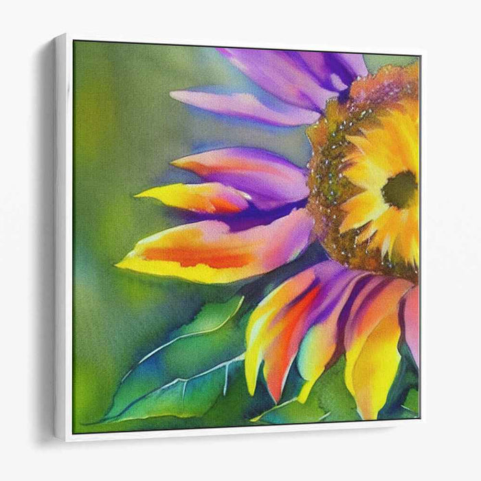 Solar Abstraction: Abstract Sunflower Canvas Art Print