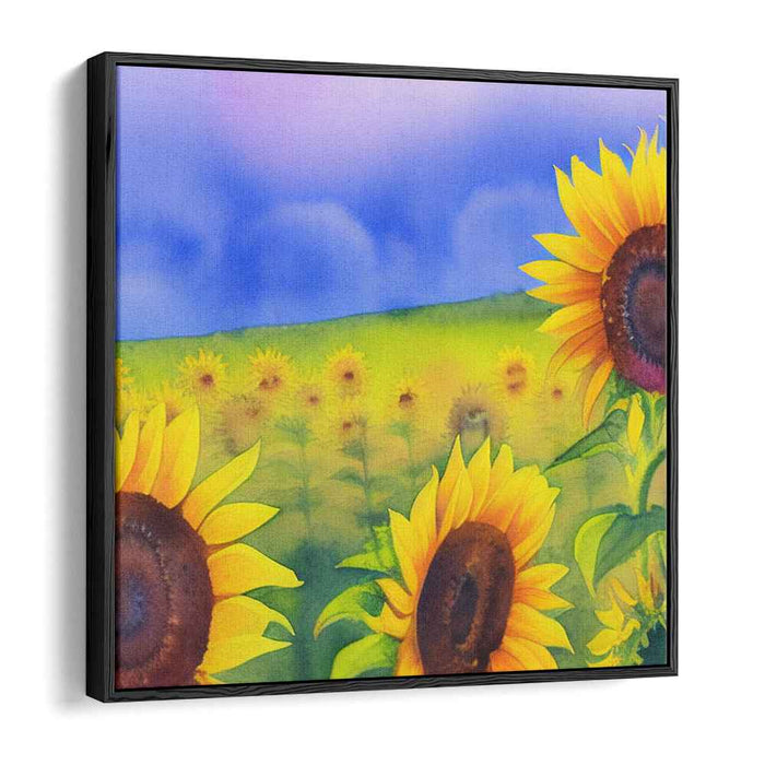 Sunflower Ballet: Impressionistic Sunflower Field Canvas Art