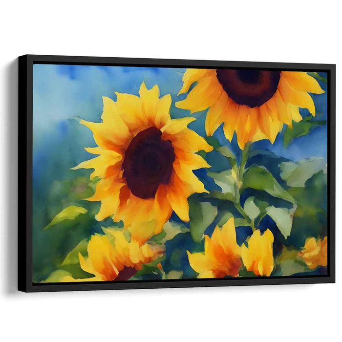 Floral Frenzy Portrait: Lively Impressionist Floral Canvas Art Print