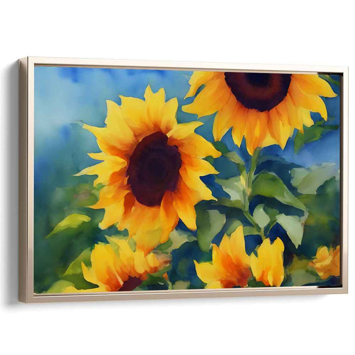 Floral Frenzy Portrait: Lively Impressionist Floral Canvas Art Print