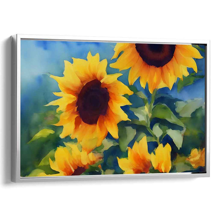 Floral Frenzy Portrait: Lively Impressionist Floral Canvas Art Print
