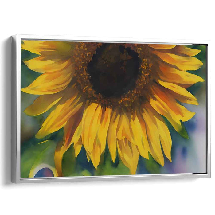 Sunburst Bloom: Vibrant Yellow Blossom Close-Up Canvas Art Print