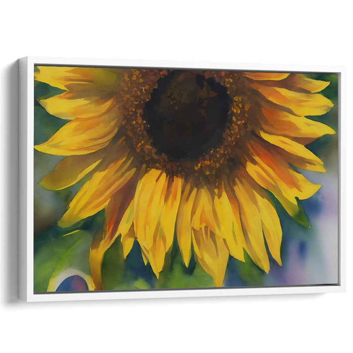 Sunburst Bloom: Vibrant Yellow Blossom Close-Up Canvas Art Print