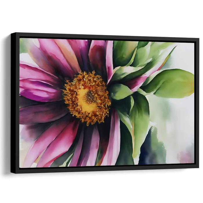 Magenta Whispers in Bloom: Vibrant Magenta Watercolor Bloom Canvas Art