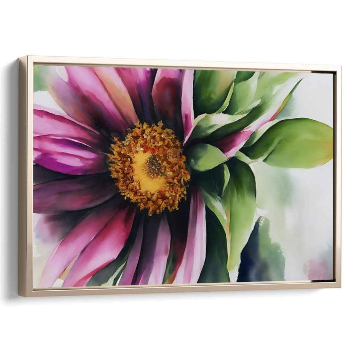 Magenta Whispers in Bloom: Vibrant Magenta Watercolor Bloom Canvas Art