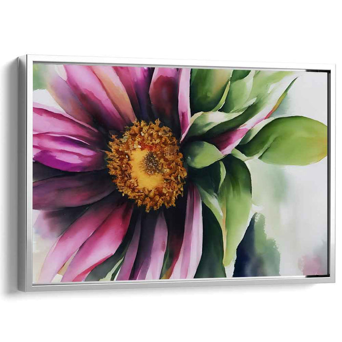 Magenta Whispers in Bloom: Vibrant Magenta Watercolor Bloom Canvas Art