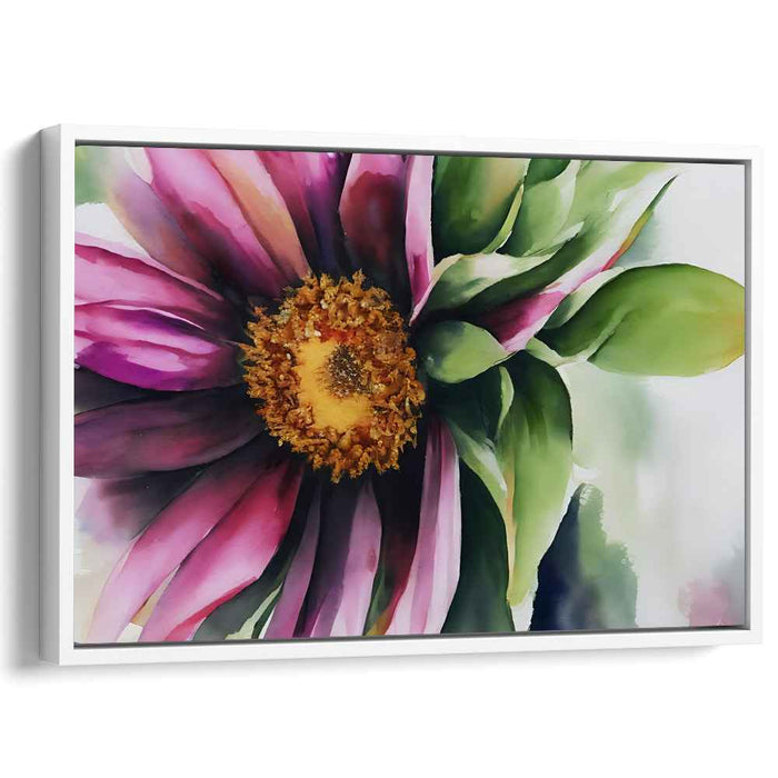 Magenta Whispers in Bloom: Vibrant Magenta Watercolor Bloom Canvas Art