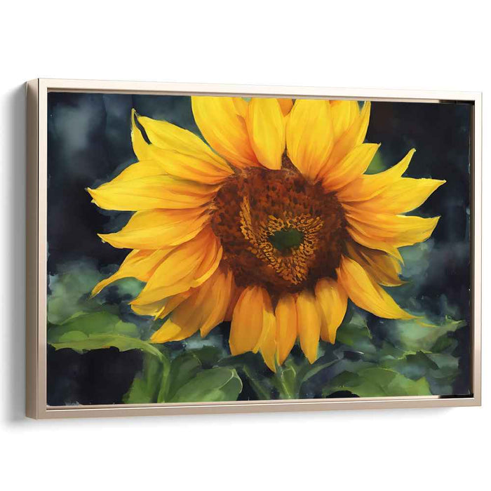 Sunflower Petals Dance: Impressionistic Sunflower Canvas Art Print