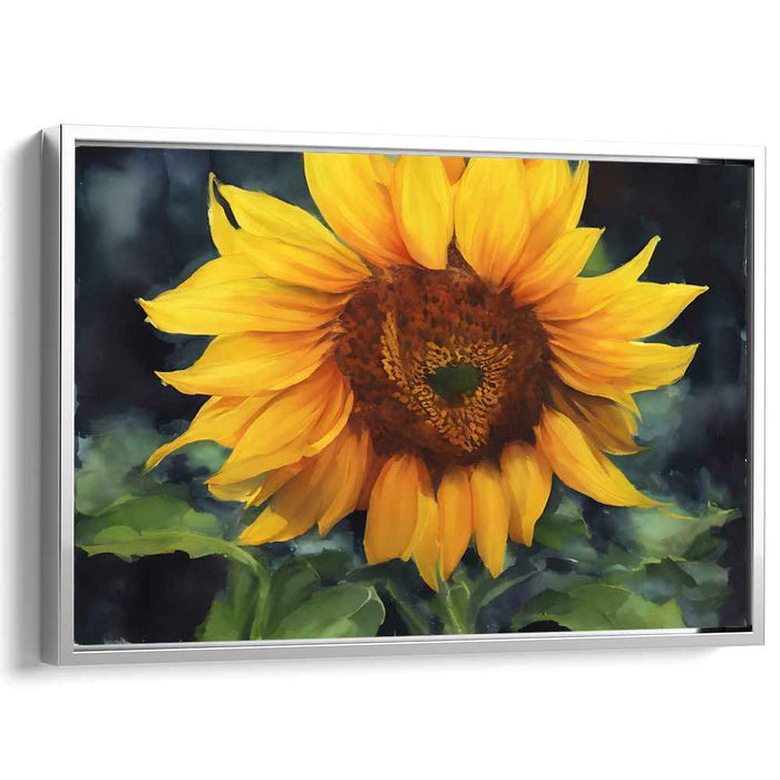 Sunflower Petals Dance: Impressionistic Sunflower Canvas Art Print