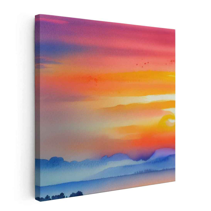 Pigment Riverscape GiclÃ©e: Watercolor Landscape Canvas Art Print