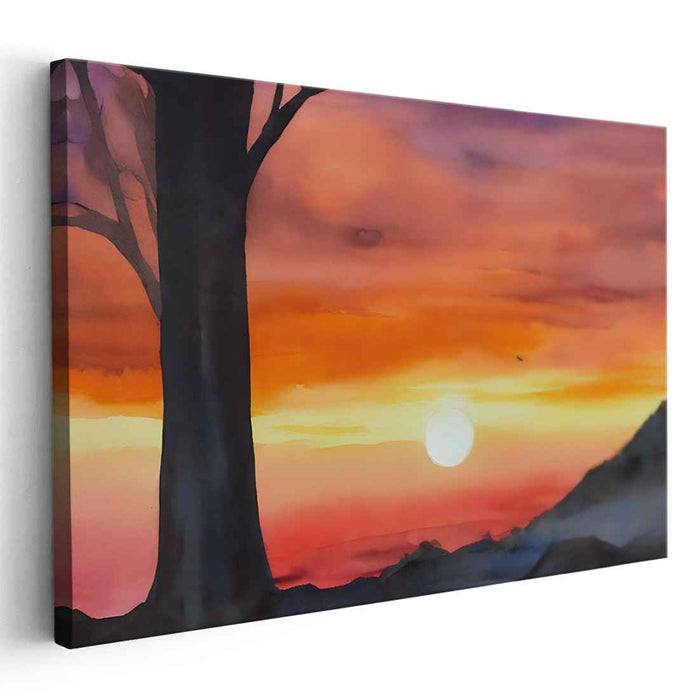 Watercolor Sunset #109