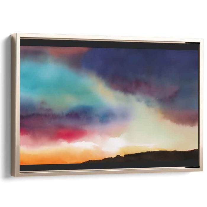 Misty Horizon Canvas Creation: Watercolor Landscape Canvas Art Print