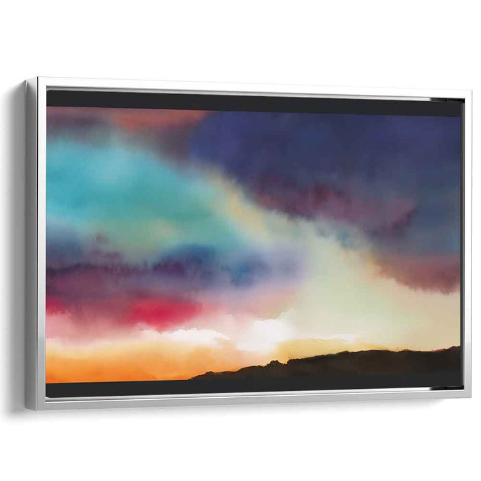 Misty Horizon Canvas Creation: Watercolor Landscape Canvas Art Print