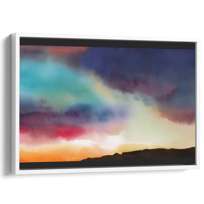 Misty Horizon Canvas Creation: Watercolor Landscape Canvas Art Print