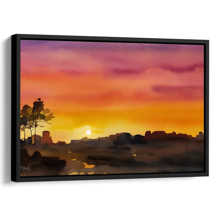 Watercolor Sunset #123