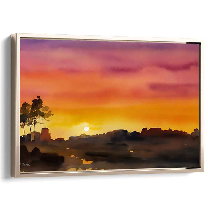 Watercolor Sunset #123