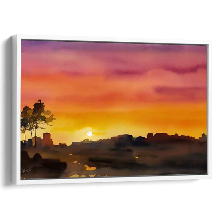 Watercolor Sunset #123