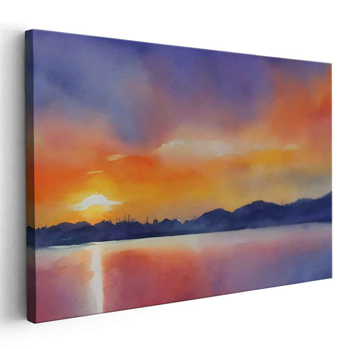 Calming Waters Reflection: Tranquil Waterscape Canvas Art Print