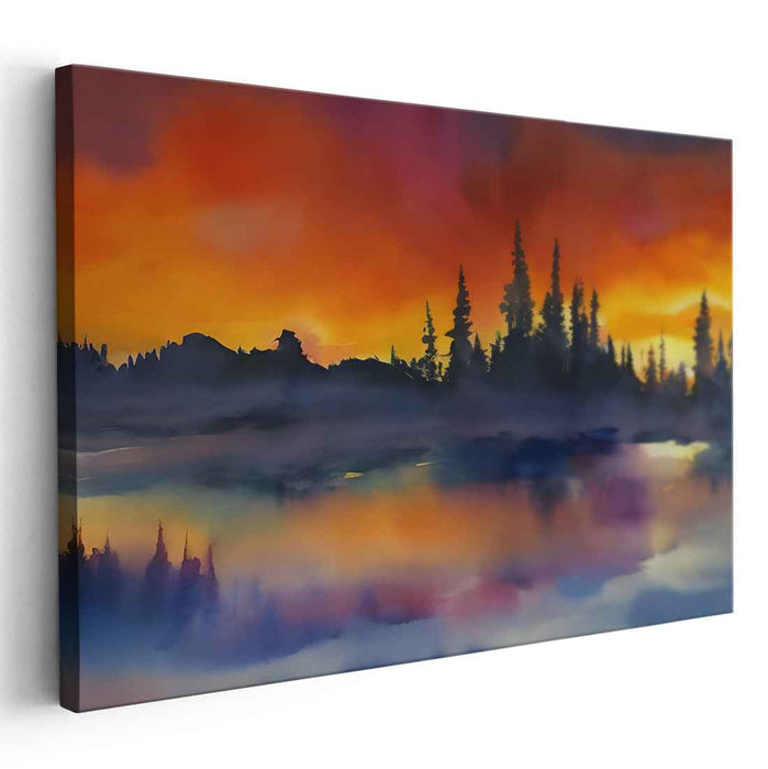 Watercolor Sunset #128