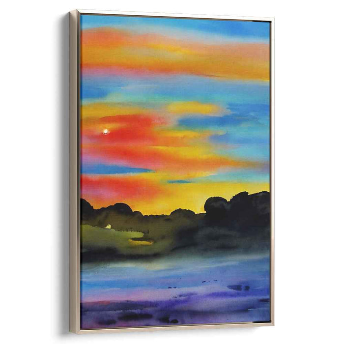 Ocean Veil: Watercolor Landscape Canvas Art Print