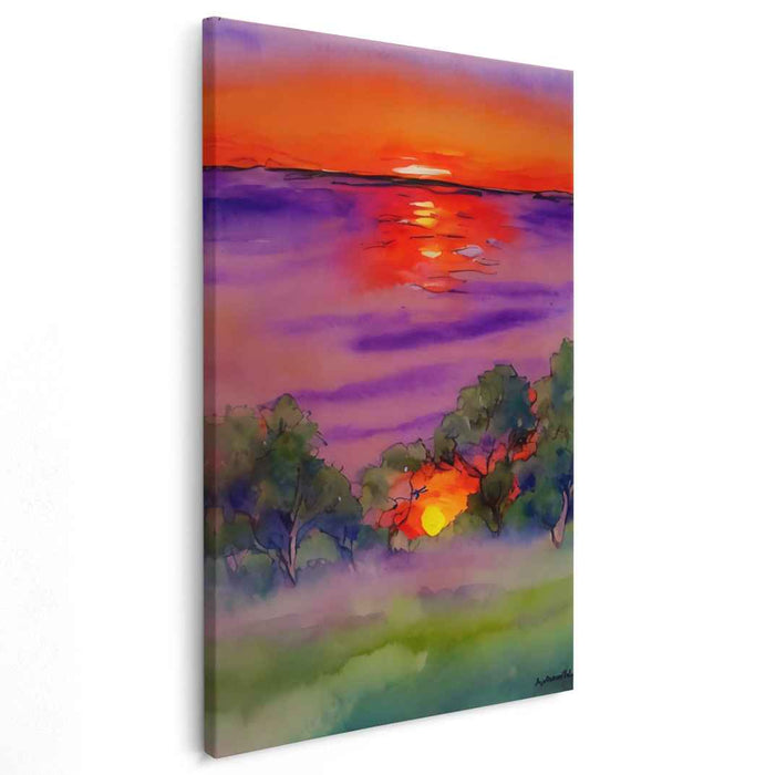 Canvas Liquid Echoes: Watercolor Reflections on Canvas