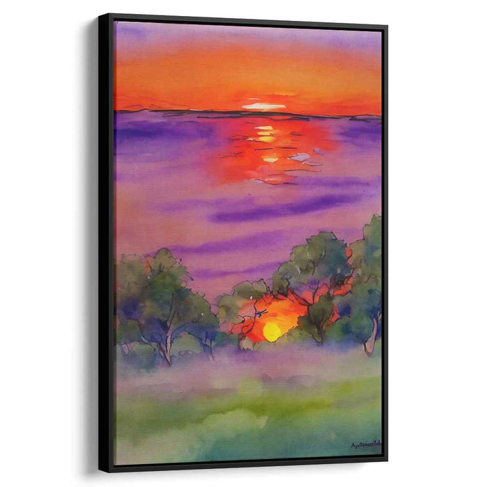 Canvas Liquid Echoes: Watercolor Reflections on Canvas