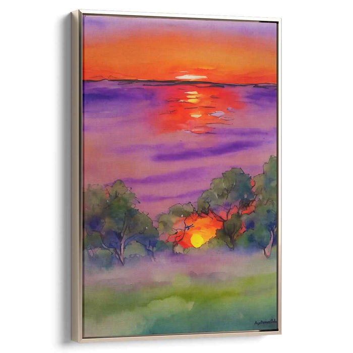 Canvas Liquid Echoes: Watercolor Reflections on Canvas