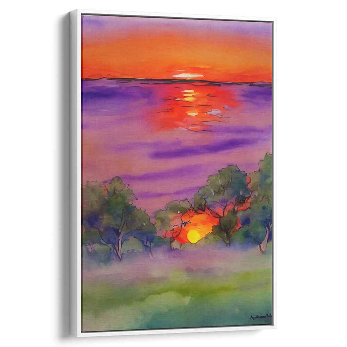 Canvas Liquid Echoes: Watercolor Reflections on Canvas