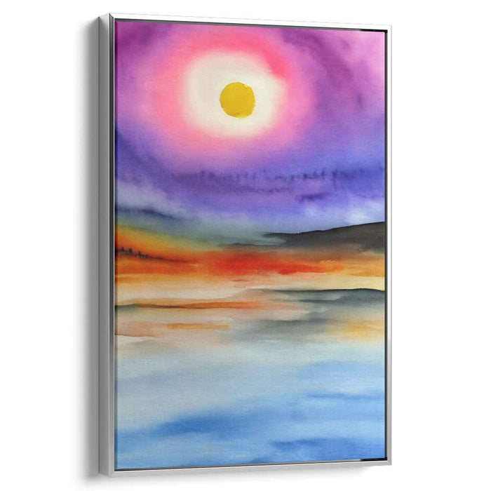 Whispers Of Misty Mountains: Abstract Watercolor Landscape Canvas Art Print