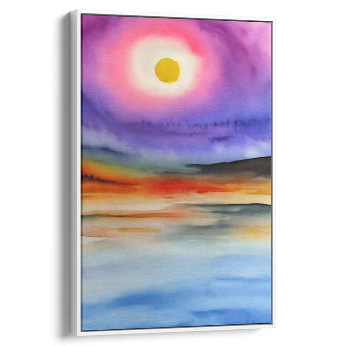 Whispers Of Misty Mountains: Abstract Watercolor Landscape Canvas Art Print
