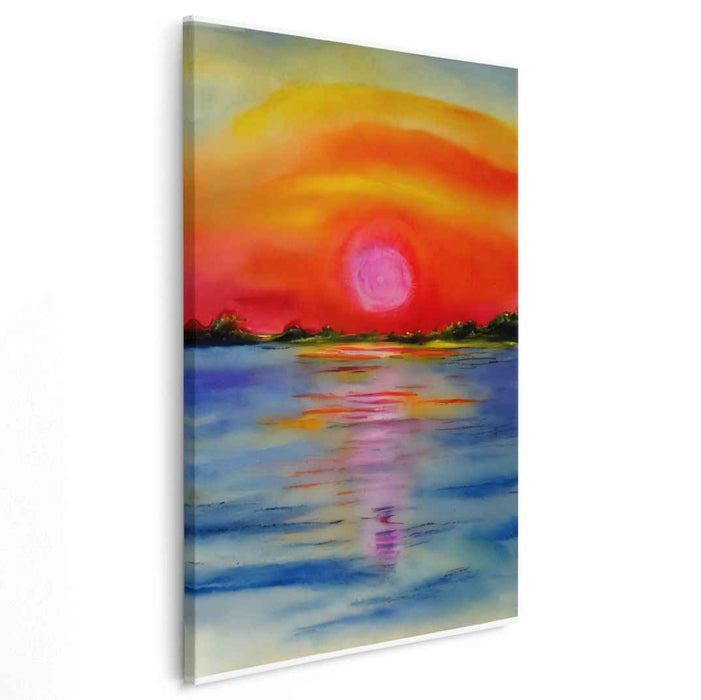 Radiant Terrain Tapestry: Luminous Landscape Canvas Art