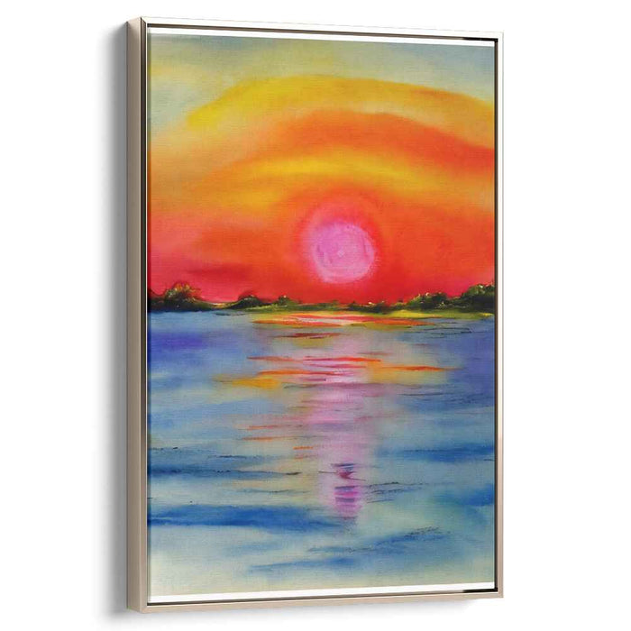 Radiant Terrain Tapestry: Luminous Landscape Canvas Art