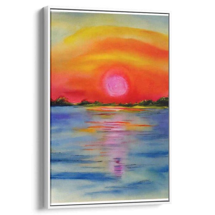 Radiant Terrain Tapestry: Luminous Landscape Canvas Art