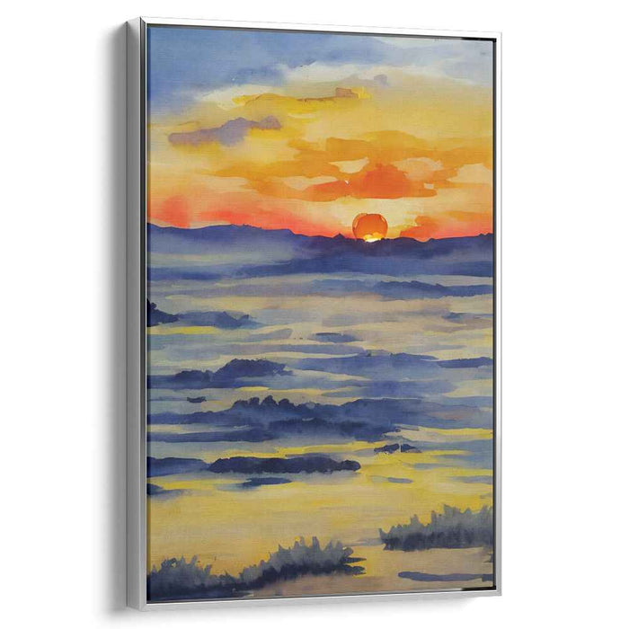 Whispers of the Seashore: Romantic Seascape in Watercolor