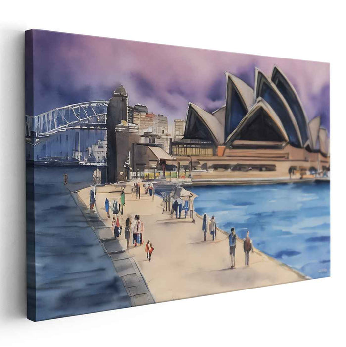 Harbor Sonata: Watercolor Masterpiece of the Opera House and Harbour