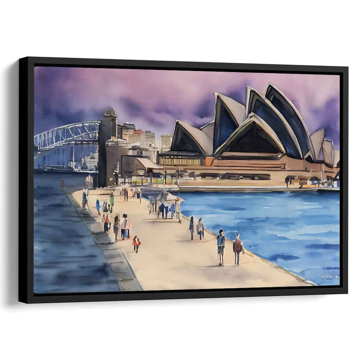 Harbor Sonata: Watercolor Masterpiece of the Opera House and Harbour