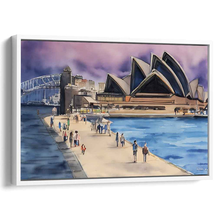 Harbor Sonata: Watercolor Masterpiece of the Opera House and Harbour