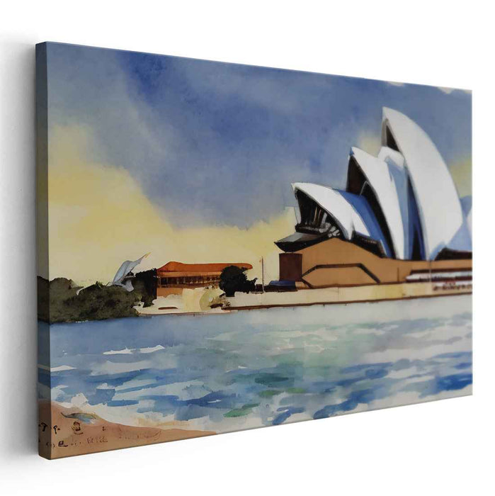 Echoes of Elegance: Watercolor of the Opera House