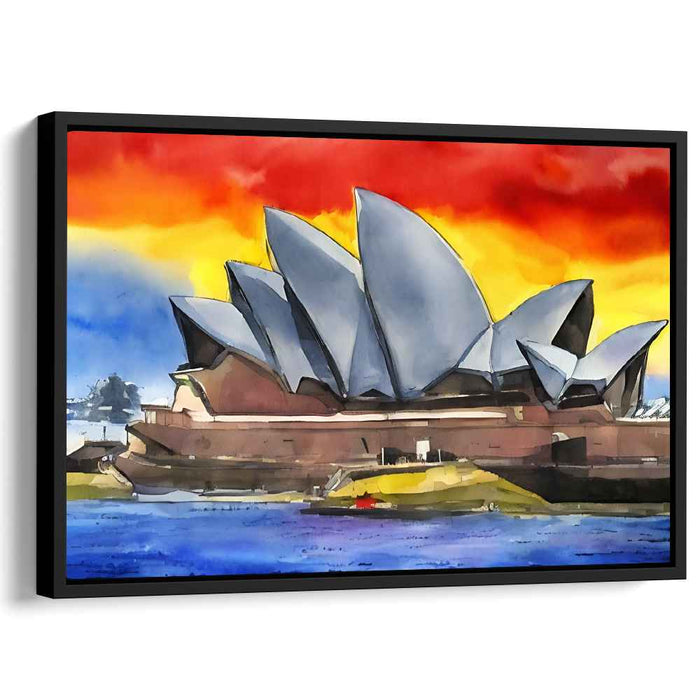 Dusk Melody Painting: Sunset Symphony Watercolor Canvas Art Print