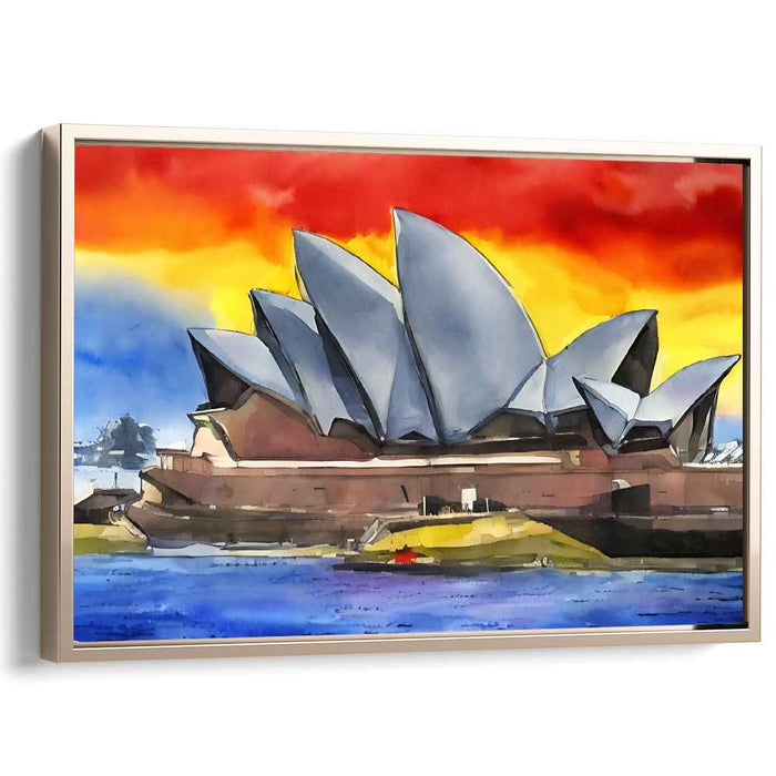 Dusk Melody Painting: Sunset Symphony Watercolor Canvas Art Print