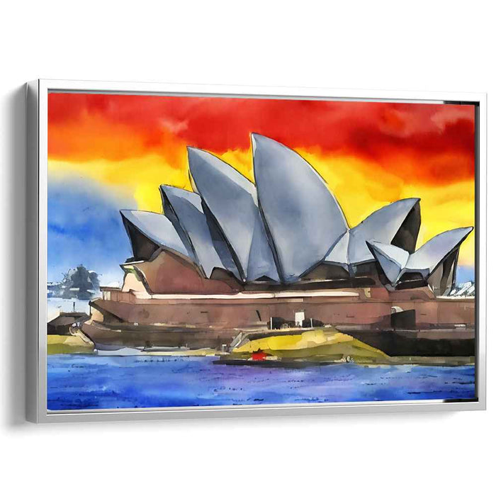 Dusk Melody Painting: Sunset Symphony Watercolor Canvas Art Print