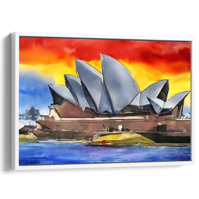 Dusk Melody Painting: Sunset Symphony Watercolor Canvas Art Print