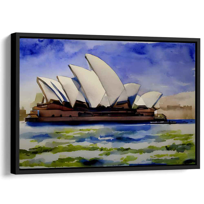 Harbor Splendor: Watercolor Sydney Opera House Canvas Art Print
