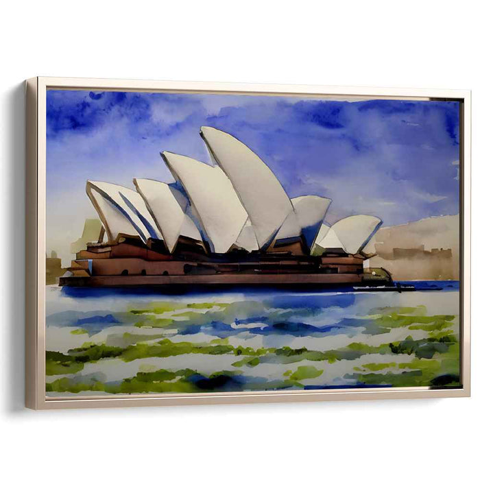 Harbor Splendor: Watercolor Sydney Opera House Canvas Art Print